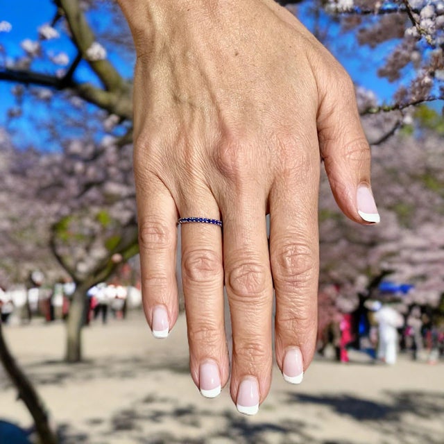 Natural Fine Quality Blue Sapphire Ring 6.5 14k White Gold 0.66 TCW Certified $1,190 217007 This is a Unique Custom Made...