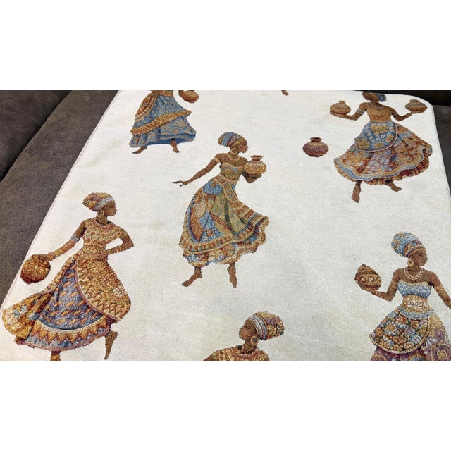 Ivory Woven African Women Cushion Cover For Sale - Image 8 of 14