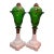 Antique Emerald Green Glass Whale Oil Lamps Milk Glass Base Eapg 13.5" - a Pair For Sale