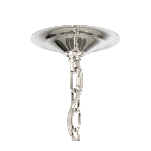 Ashland 8-Light Statement Round Nickel Chandelier For Sale - Image 4 of 9