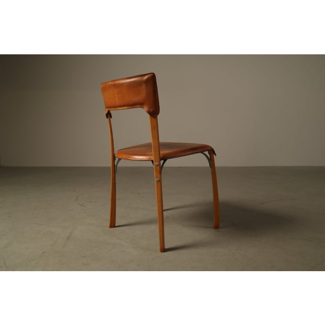 Italian Dining Chairs in Cognac Leather, 1990s, Set of 5 For Sale - Image 3 of 16