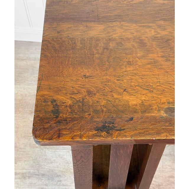 Antique Arts & Crafts Quartersawn Oak Partners Library Desk For Sale - Image 10 of 14