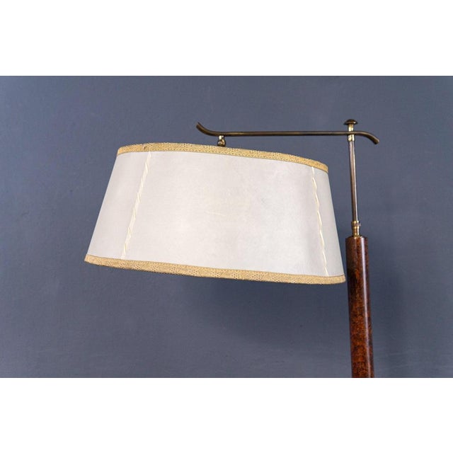 Wood Art Deco Floor Lamp with Side Table For Sale - Image 7 of 17