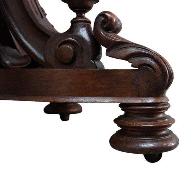 Wood Late 19th Century Berkey & Gay Renaissance Revival Carved Rosewood Oval Marble Top Center Table For Sale - Image 7 of 10