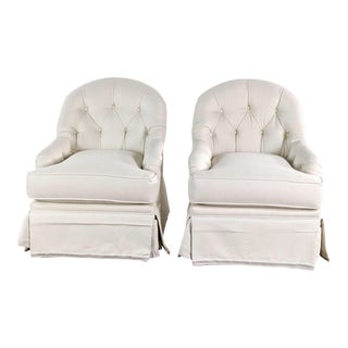 Modern Upholstered Armchairs - a Pair For Sale