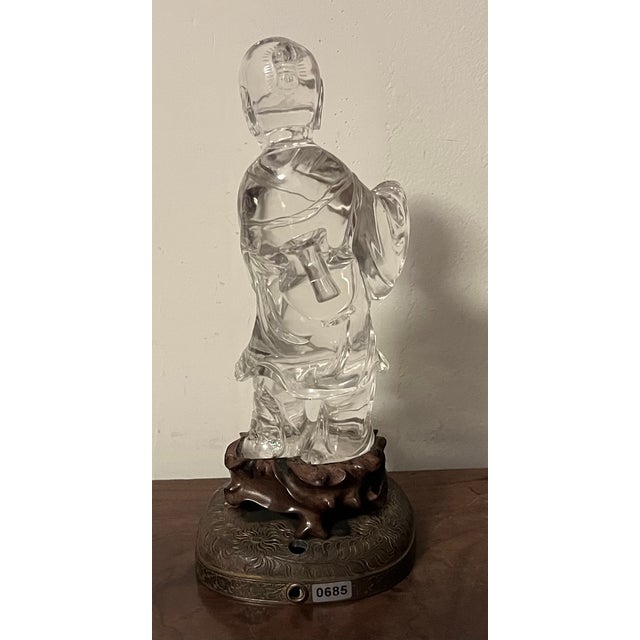 Antique Chinese Carved Rock Crystal Figure of an Immortal For Sale - Image 9 of 18