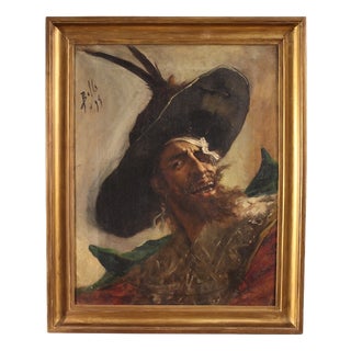 Spanish Artist, Portrait of a Pirate, 1895, Oil on Canvas For Sale