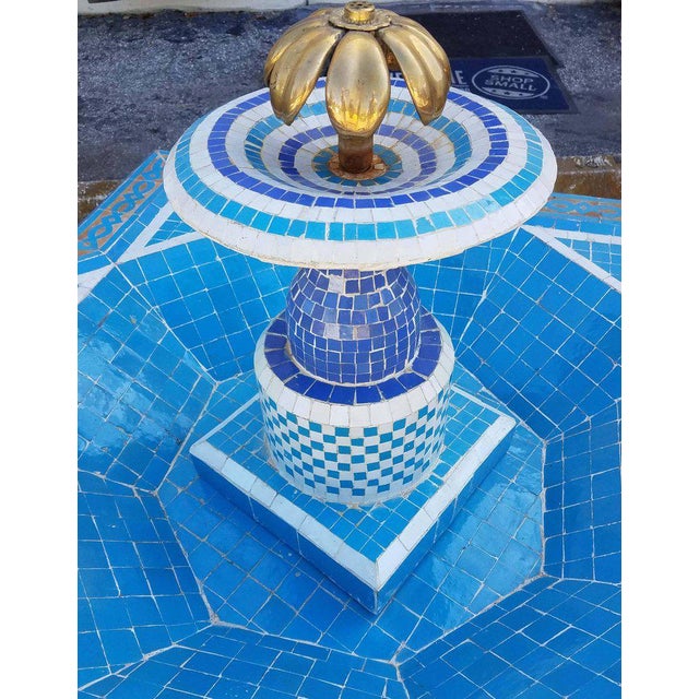 Round Turquoise Moroccan Mosaic Fountain Chairish