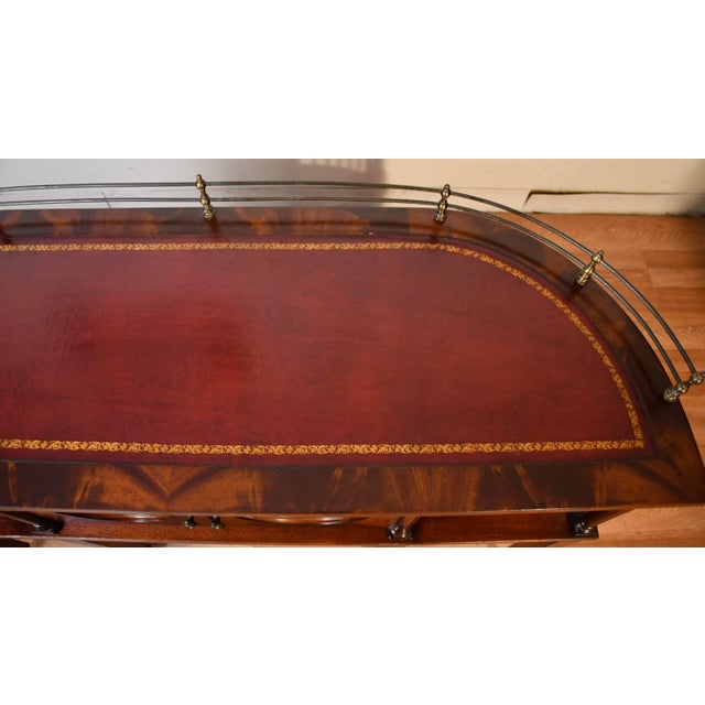 1930s. English Regency Mahogany & Leather Top Console Table / Sofa Table For Sale - Image 4 of 14