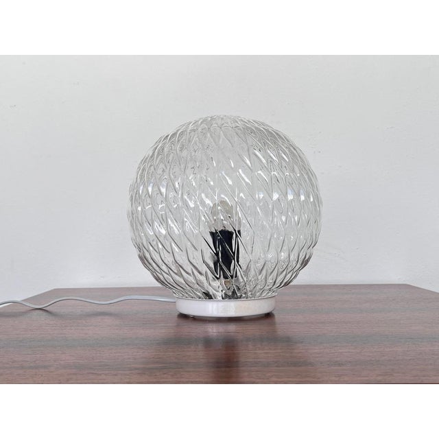 Mid-Century Glass Table Lamp, Former Czechoslovakia, 1980s For Sale - Image 4 of 7