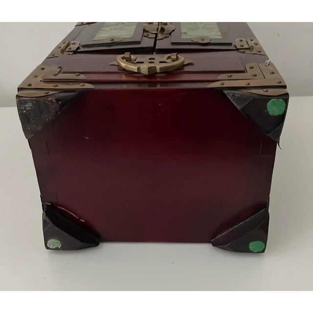 Vintage Chinese Rosewood Jewelry Box For Sale - Image 11 of 13