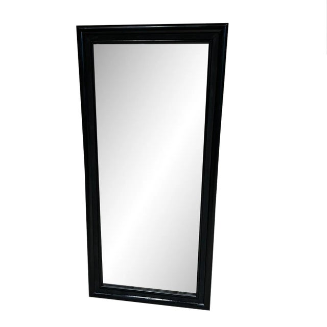 1950s Antique Wall Mirror Black Satin Mexico City For Sale