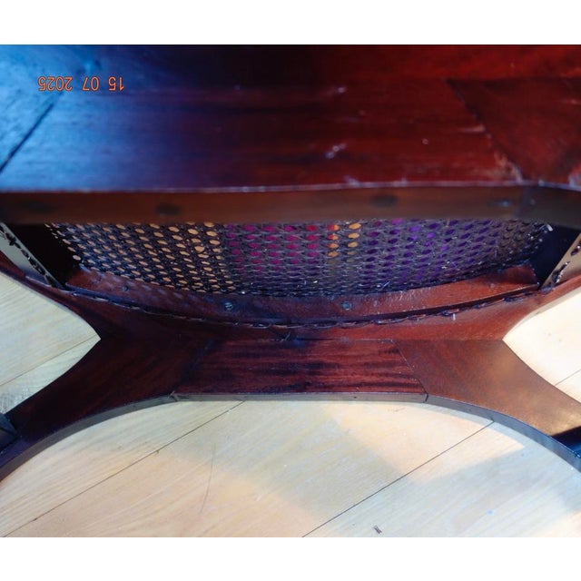 1950s Curule Bench W/Cane For Sale - Image 10 of 16