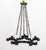 French Gothic Style Wrought Iron Scroll Form Five Light Chandelier, 20th century. 28" H x 22" Diameter. Provenance: From a...