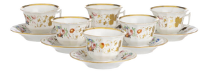 19th Century Porcelain Tea Cups and Saucers, Set of 12