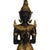 This is a pair of antique Thai lacquered and gilt bronze figural table lamps, depicting Teppanom guardian angels. Each...
