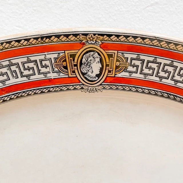 19th Century Antique English Staffordshire Oval Earthenware Platter For Sale In San Diego - Image 6 of 10