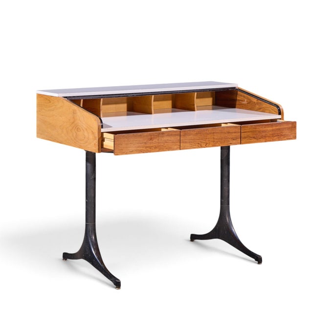 Wood George Nelson for Herman Miller Model 5496 Mid Century Rolltop Desk For Sale - Image 7 of 12