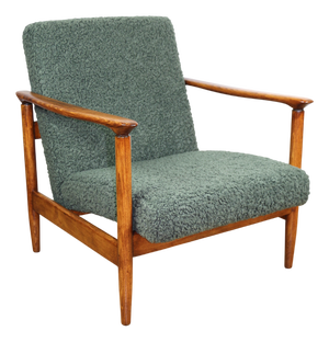 GFM-142 Chair in Olive Fleshy Bouclé attributed to Edmund Homa, 1970s