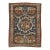 19th Century Antique Malayer Rug With Floral Medallion in Indigo, Terracotta & Sage For Sale