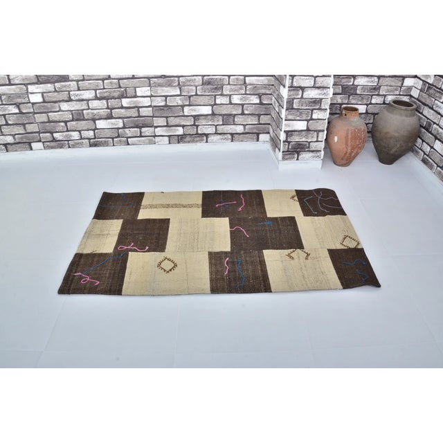 Textile Vintage Turkish Decorative Kilim For Sale - Image 7 of 10