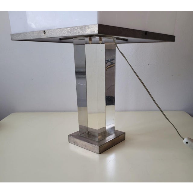 Acrylic Glass and Metal Table Lamp, Italy, 1970s For Sale - Image 6 of 18