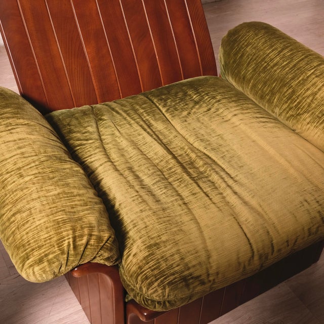 Handcrafted Armchairs in Velvet and Curved Wood, 1980s, Set of 2 For Sale - Image 13 of 18