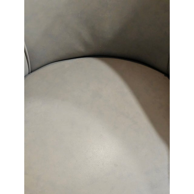 Wood Late 20th Century Taupe Leather Club Chair With Mahogany Frame For Sale - Image 7 of 10