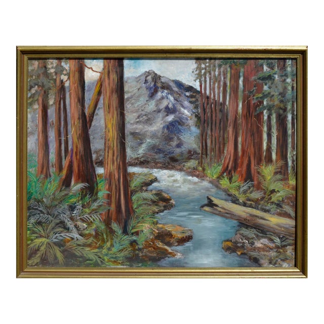 Mid-Century Mountain Stream Landscape by Mildred Vejtasa Fenner For Sale