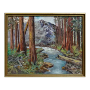Mid-Century Mountain Stream Landscape by Mildred Vejtasa Fenner