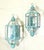 Metal Pair of Vintage Solid Brass & Beveled Glass Wall Lantern - Sconces - Verdigris For Sale - Image 7 of 17