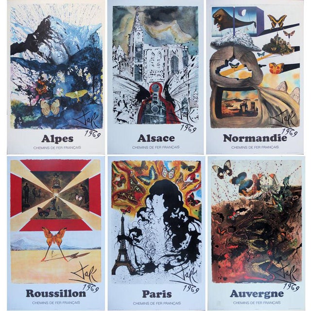 Salvador Dali, Suite Papillon (SNCF Grands modèles), Lithograph For Sale