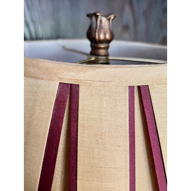 Vintage Traditional Stiffel Brass Lamp With Custom Shade For Sale - Image 11 of 14