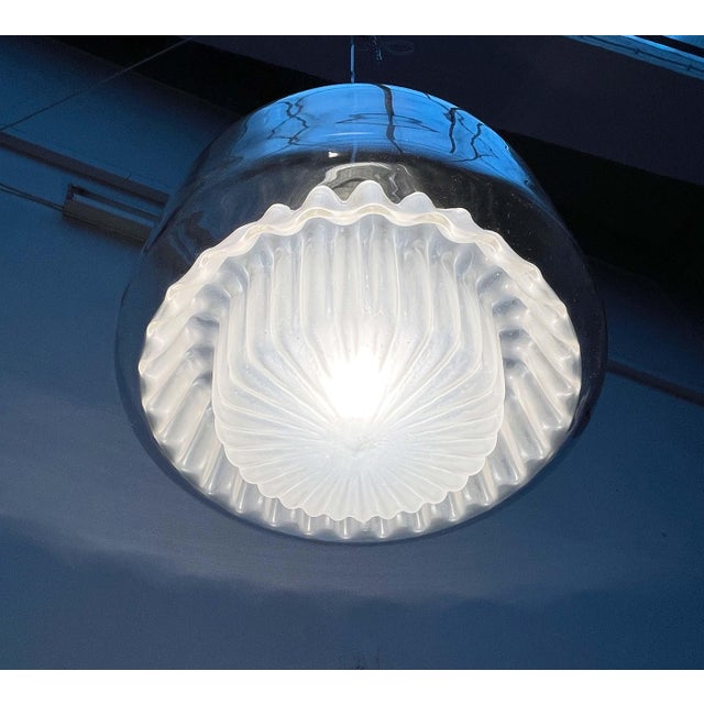 Mid-Century Modern German Space Age Pendant Lamp in Chrome and Glass from Peill & Putzler, 1960s For Sale - Image 10 of 18