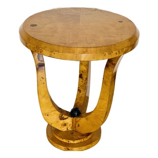 1950s Elegant Art Deco Round Side Table For Sale