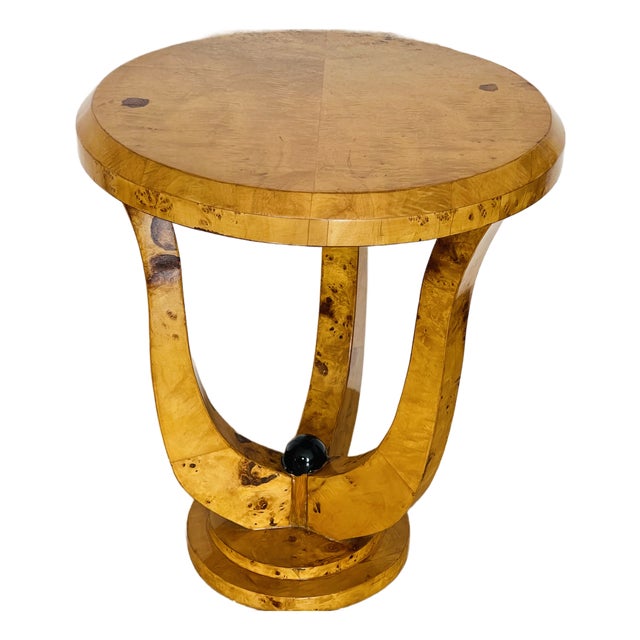 1950s Elegant Art Deco Round Side Table For Sale