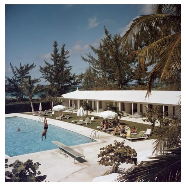 Slim Aarons, Taking the Plunge, Estate Stamped Photographic Print, 1962 / 2020s For Sale