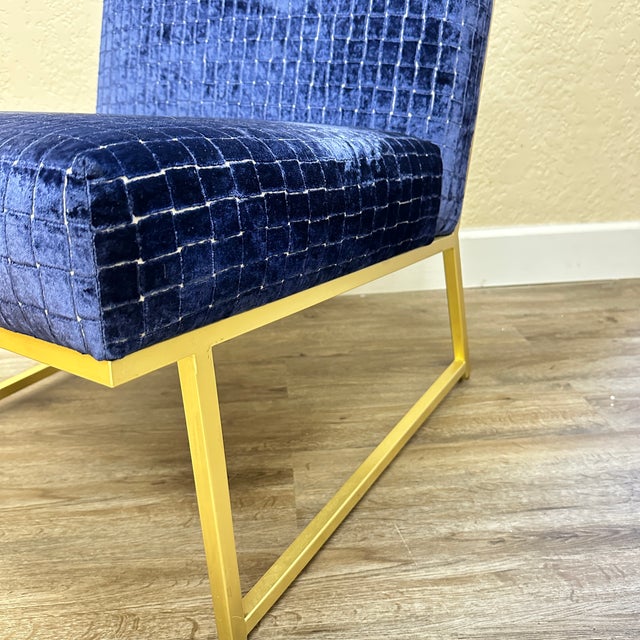 Modern Contemporary Velvet Chair For Sale - Image 3 of 5