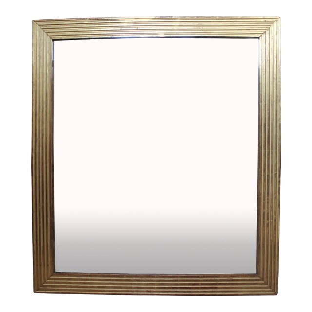 French Neoclassical Giltwood Mirror With Reeded Face, Mid 19th Century For Sale