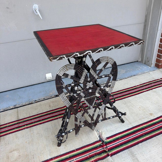 Antique Adirondack Bentwood Twig Side Table With Heart Motif, Circa 1920s For Sale - Image 17 of 18