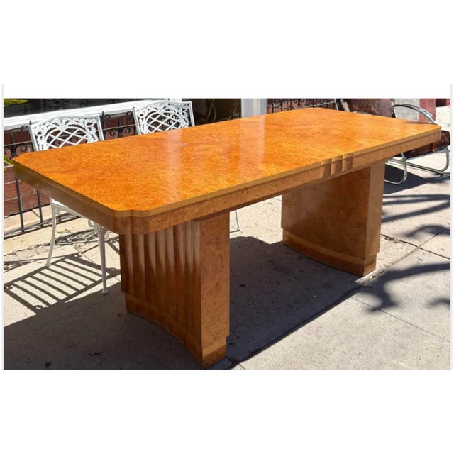 1930s H & L Epstein Art Deco Walnut Dining Table 1935 For Sale - Image 5 of 5
