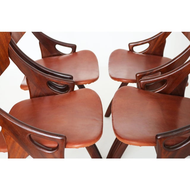 Brown Danish Dining Chairs by Arne Hovmand Olsen for Mogenskold, 1950, Set of 4 For Sale - Image 8 of 13