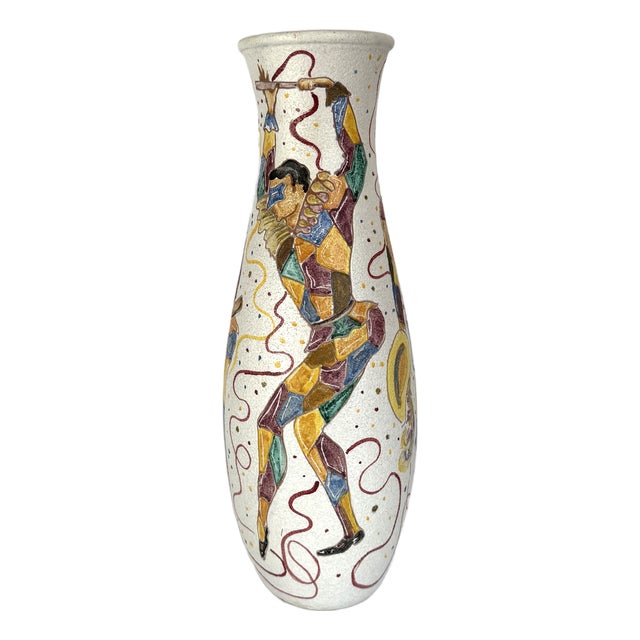 Vase with Harlequin Motif by Fantoni, Italy, 1950s For Sale