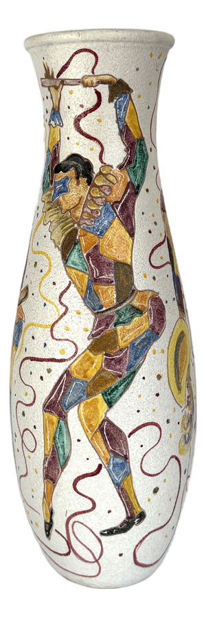 Vase with Harlequin Motif by Fantoni, Italy, 1950s