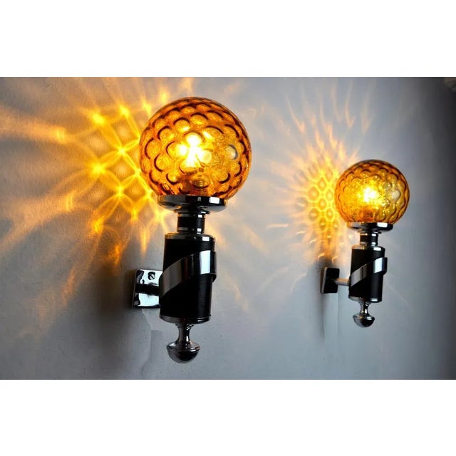 AVMazzega Murano Sconces from Mazzega, Italy, 1970s, Set of 2 For Sale - Image 4 of 8