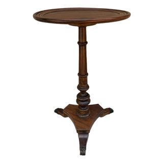 Antique Regency Solid Walnut Round Side Table, Early 20th Century For Sale