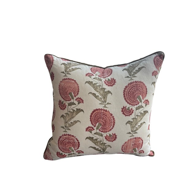Traditional Jasper Indian Flower Pillow For Sale - Image 3 of 3