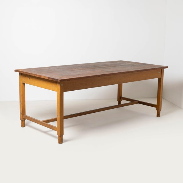 Industrial Farm Worktable with Wood, Czechoslovakia, 1960s For Sale - Image 11 of 11