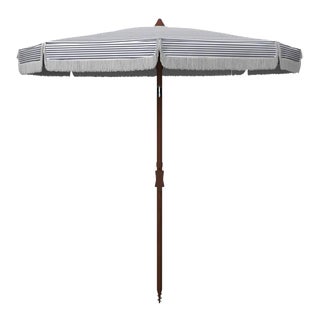 Outdoor Copen 6.5 ft Umbrella - White/Navy Stripe For Sale