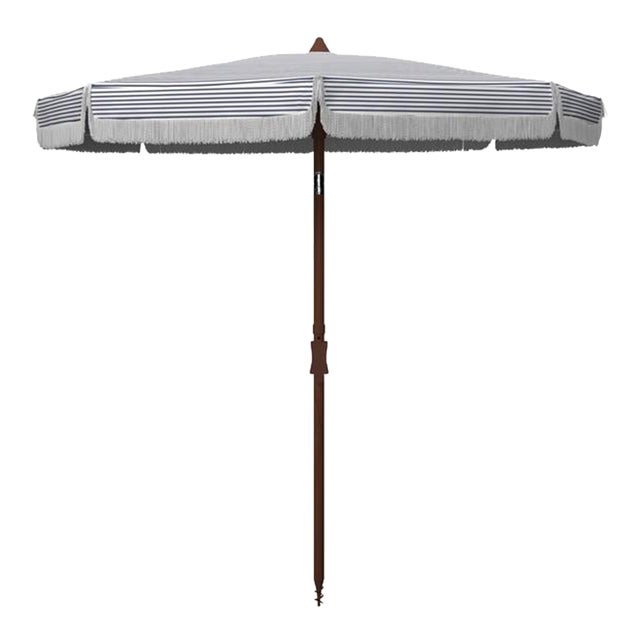 Outdoor Copen 6.5 ft Umbrella - White/Navy Stripe For Sale